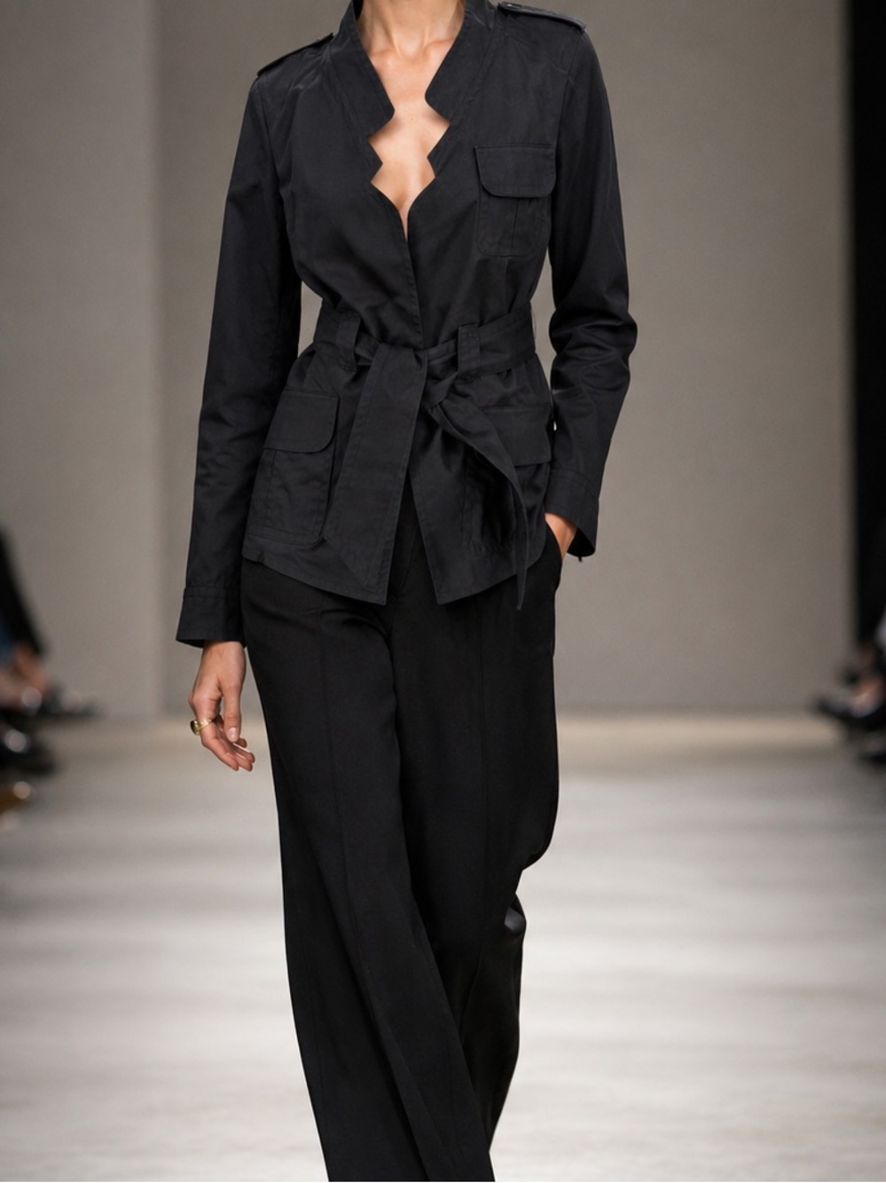 Stunning Celine Black Safari Jacket Vintage FR38 US6